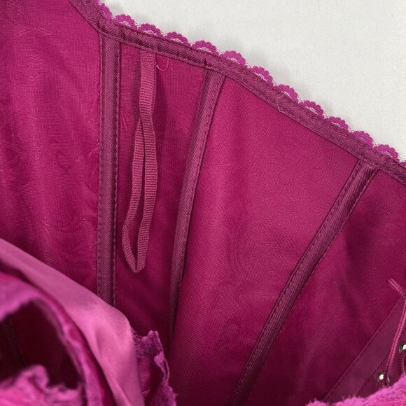 Elegant Women's Lace Halter Corset - Pink - Picture 12 of 16